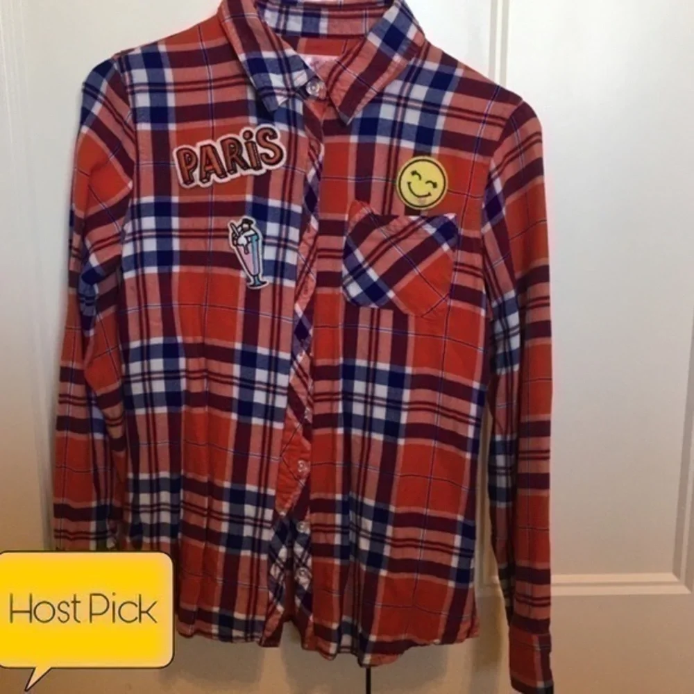 Justice Girls size 14  flannel shirt